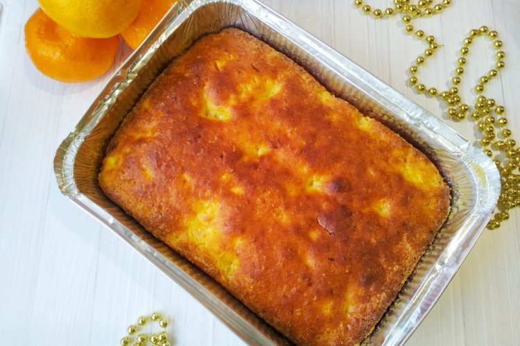 Творожная запеканка с овсяной мукой и апельсином