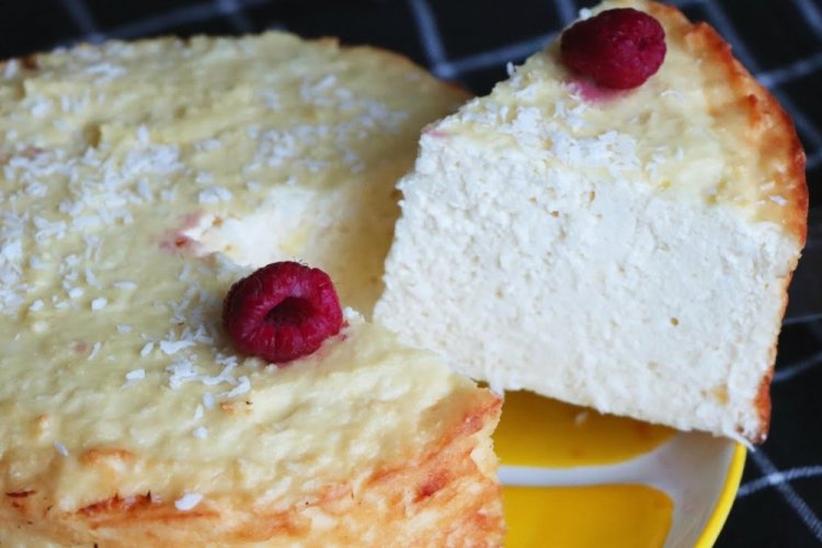 Творожная ПП запеканка с кокосовой стружкой