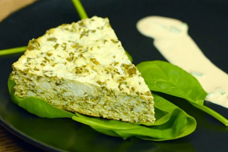 Творожная запеканка со шпинатом