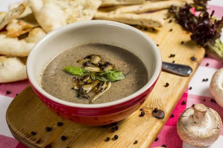 Постный суп-пюре с шампиньонами