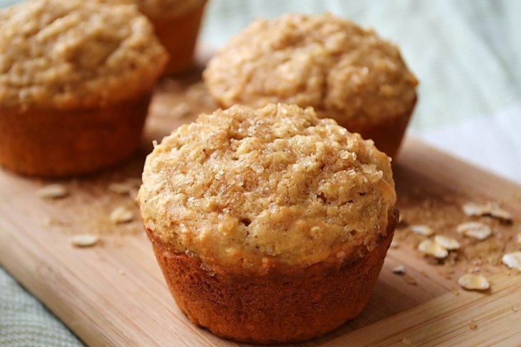 Творожные маффины с овсянкой и медом