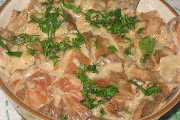 Рыжики в сметане