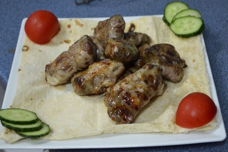 Шашлык из говяжьей печени в курдючном жире