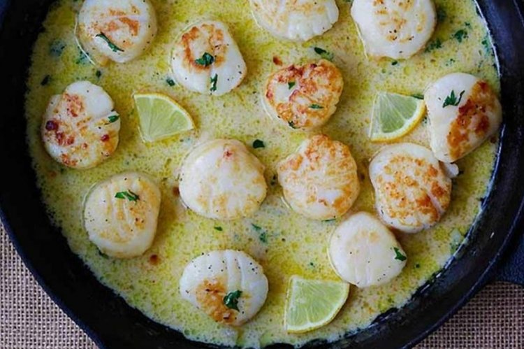 Морские гребешки в сливочном соусе