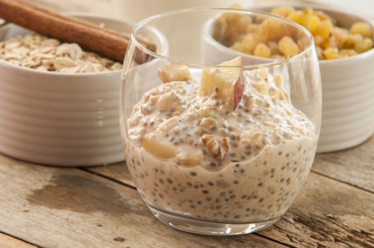 Чиа-пудинг с овсянкой на овсяном молоке