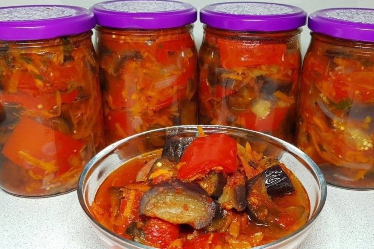 Салат из груздей с баклажанами на зиму