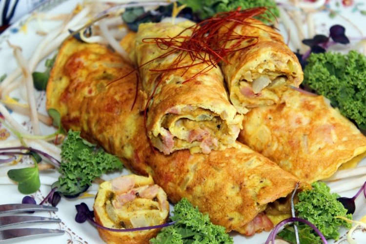 Яичные блинчики с начинкой