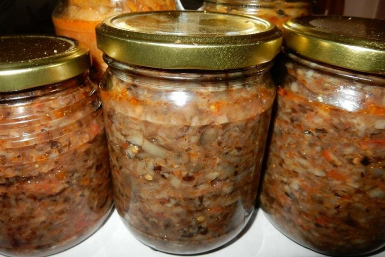Икра из груздей с овощами на зиму