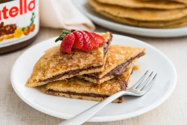 Овсяноблин с творогом и нутеллой