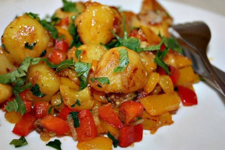 Картошка с овощами в рукаве