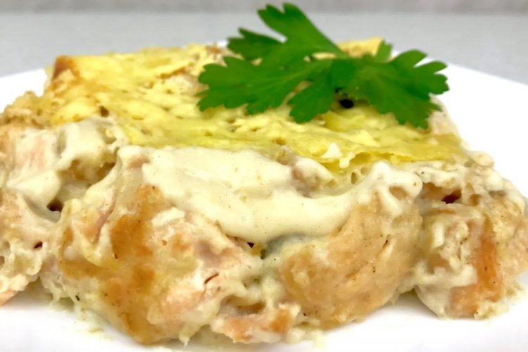 Запеченная рыба под соусом Бешамель