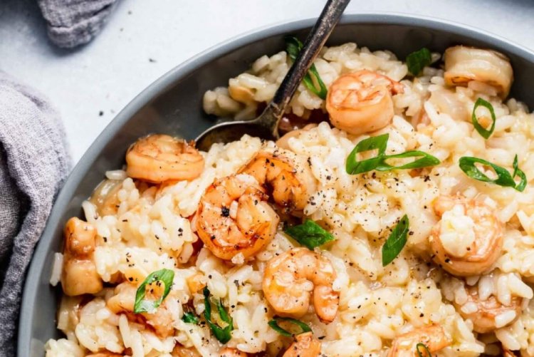 Ризотто с грибами и креветками