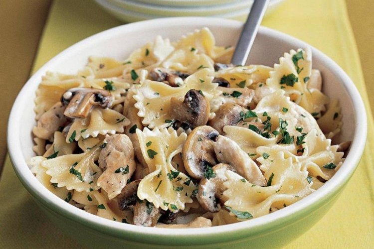 Паста с грибами в сливочном соусе