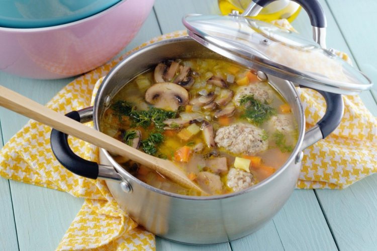 Грибной суп с фрикадельками