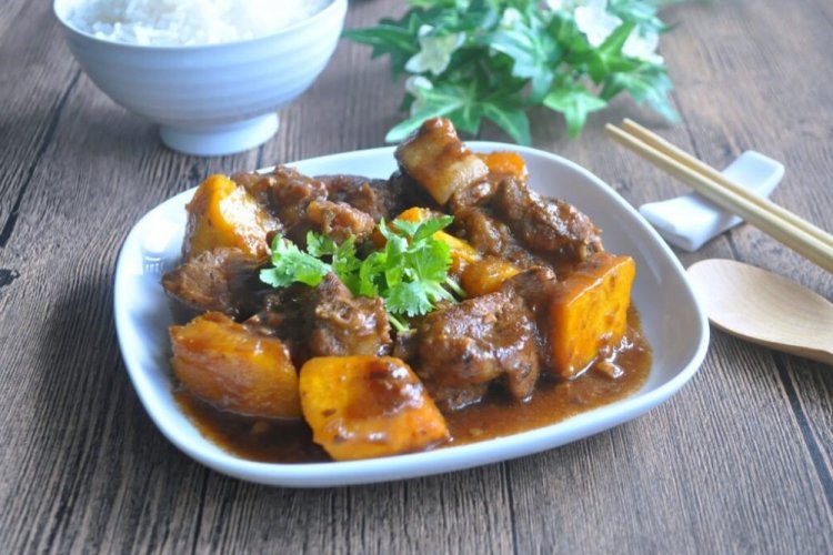 Свиные ребрышки с тыквой в мультиварке