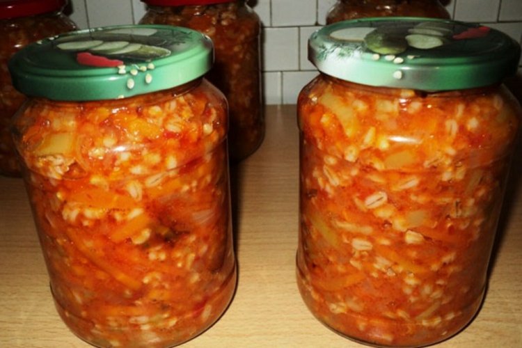 Салат с перловкой на зиму