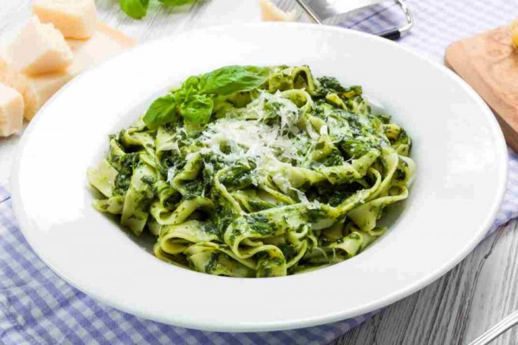 Макароны со шпинатом