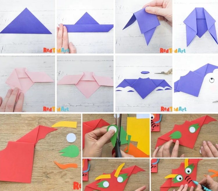 Голова дракона из бумаги для детей