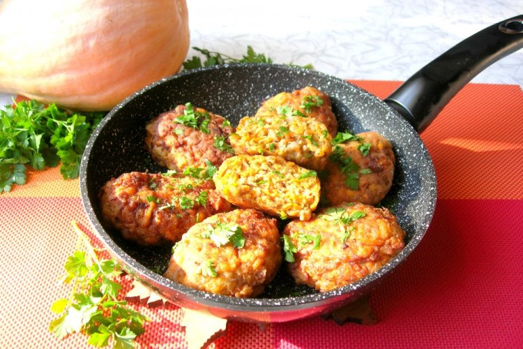 Котлеты из тыквы и мяса