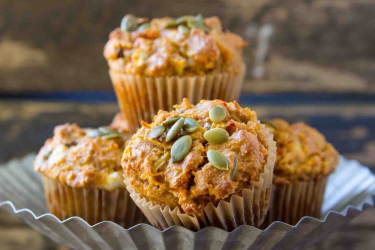 Тыквенные маффины с курицей