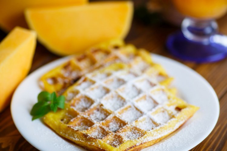 Постные тыквенные вафли