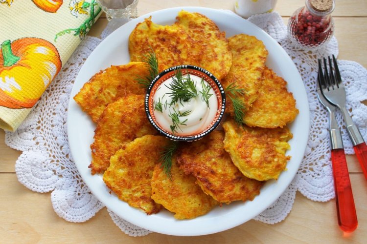 Драники из тыквы на сковороде