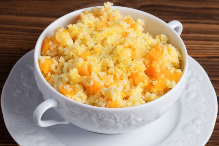 Постная тыквенная каша с пшеном в мультиварке