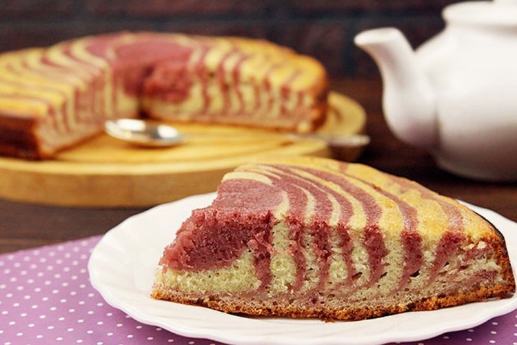 Малиновый пирог «Зебра» на 14 февраля