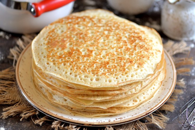 Блины на кислом молоке и воде