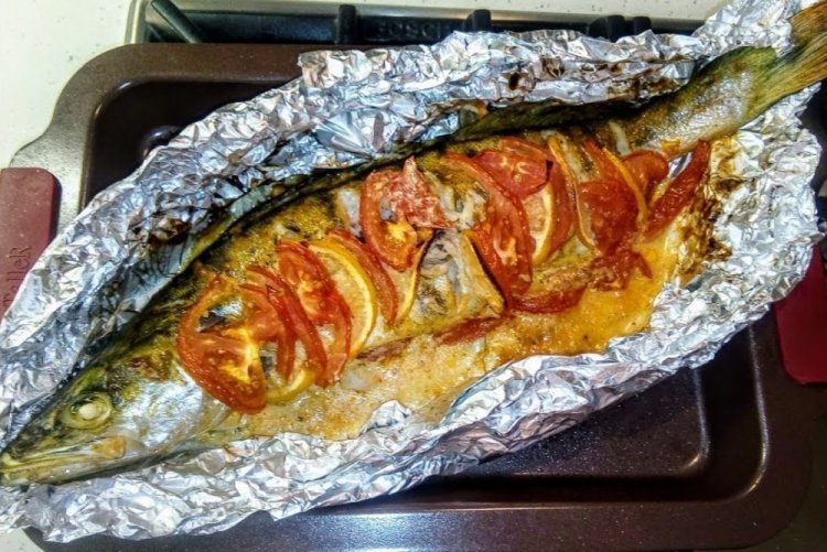 Запеченный судак с горчицей в фольге