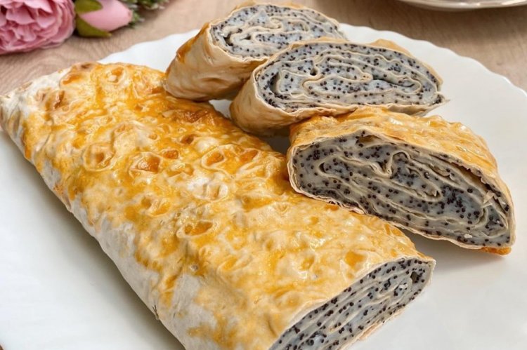 Маковый рулет из лаваша