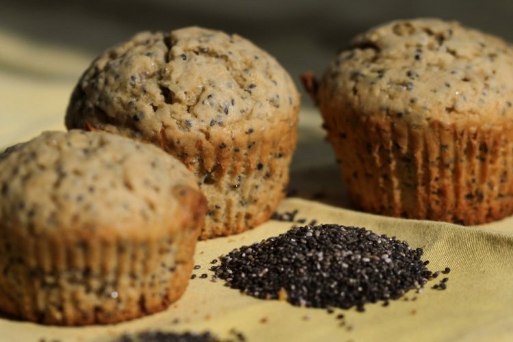 Банановые кексы с овсянкой и семенами чиа