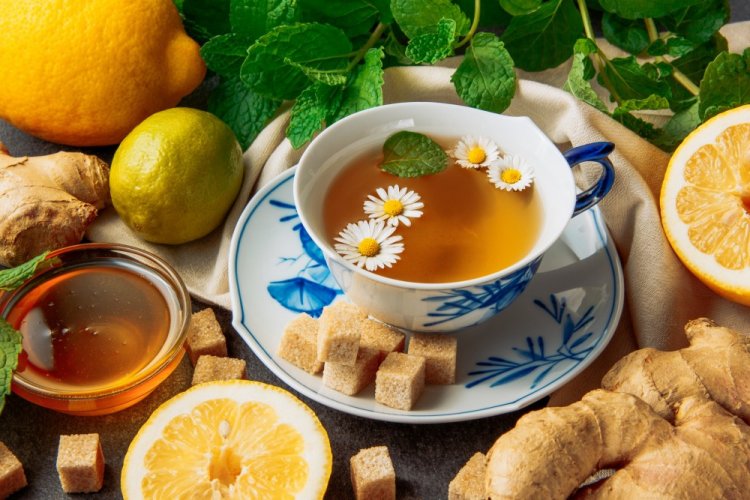 Имбирный чай с ромашкой