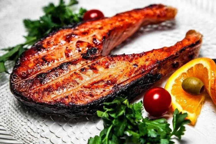 Лосось в апельсиновом маринаде на гриле