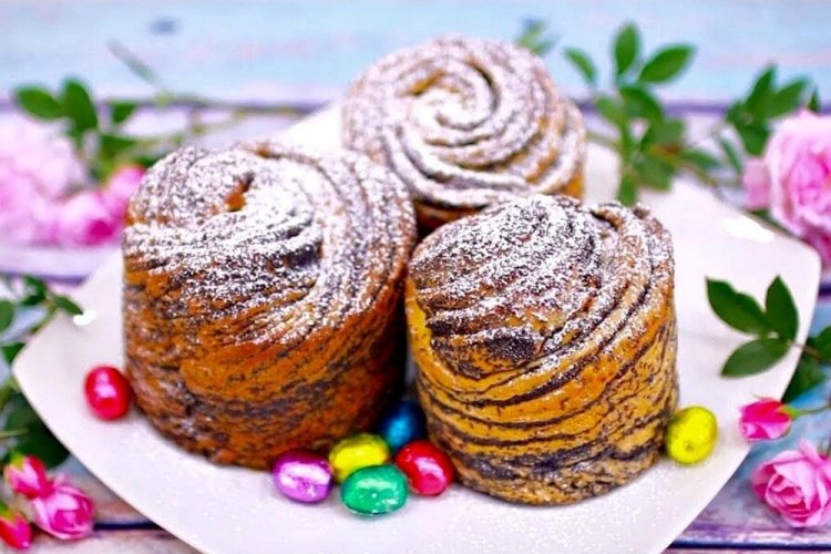 Пасхальный кулич краффин с маком