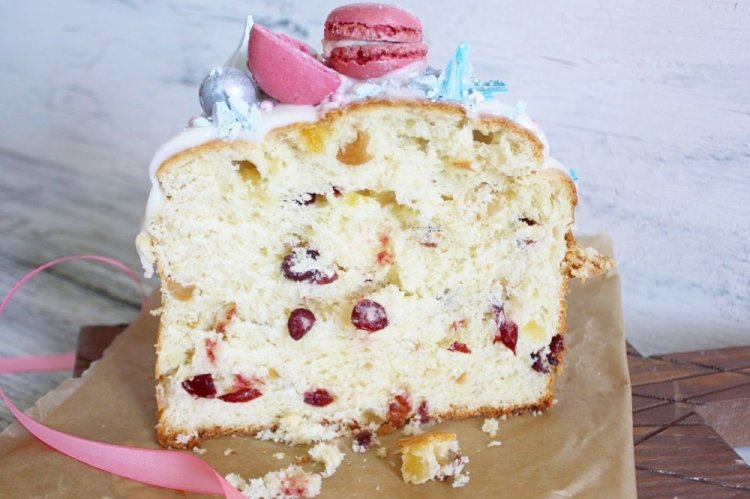 Пасхальный кулич с клюквой и лимоном в хлебопечке