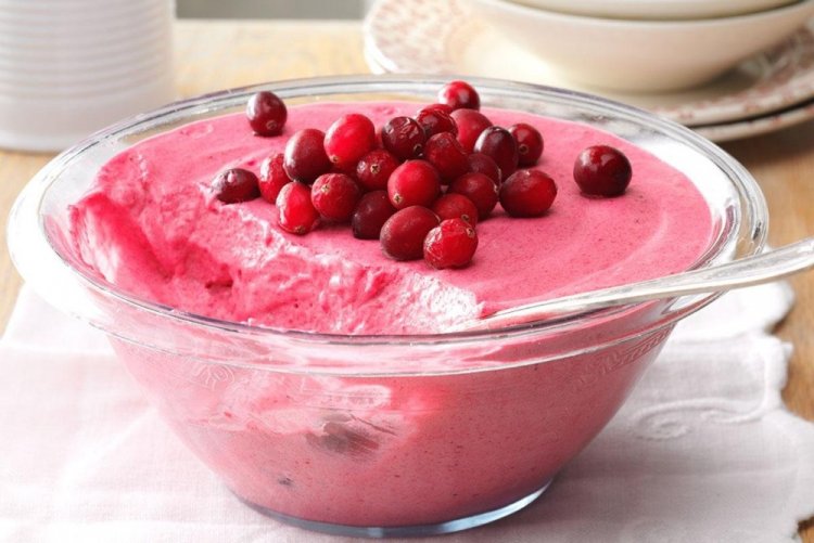 Творожный десерт с брусникой