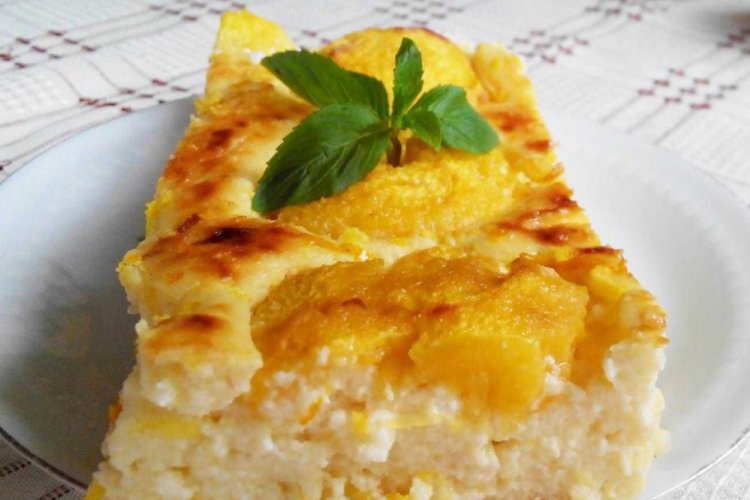 Творожная запеканка с нектаринами