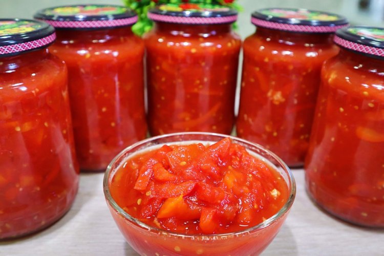 Болгарский перец в томате с уксусом