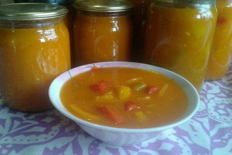 Лечо из желтых помидоров и болгарского перца