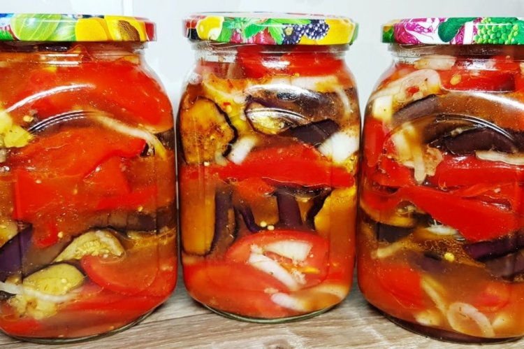 Баклажаны как шашлык с овощами на зиму