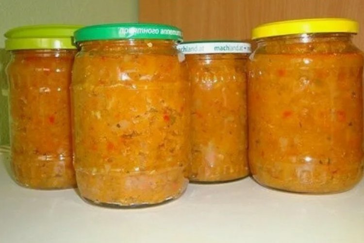 Салат с килькой и тыквой на зиму