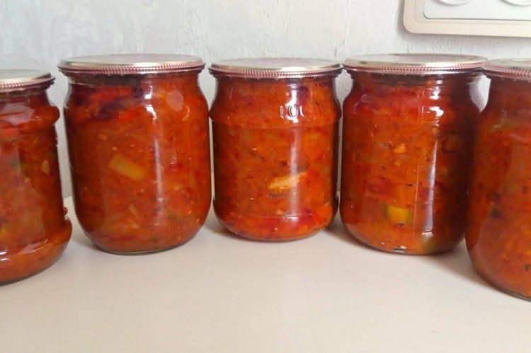 Салат с килькой и болгарским перцем на зиму