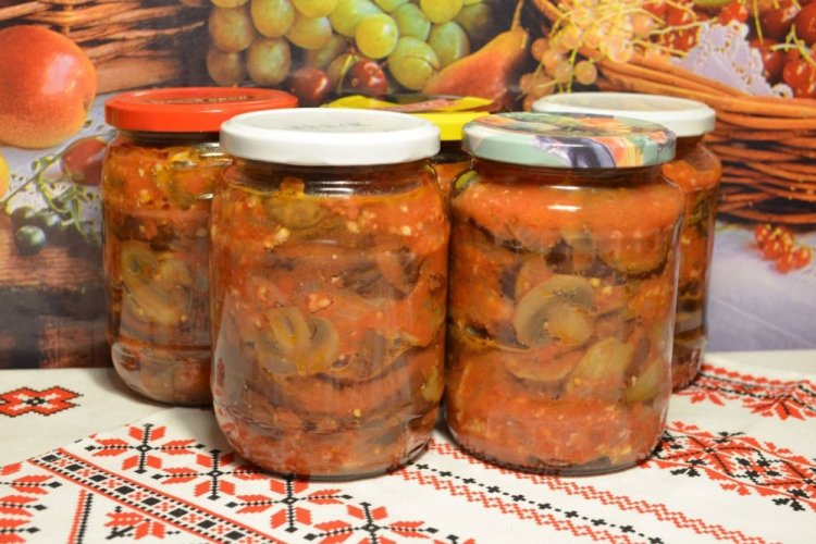 Шампиньоны в томатном соусе на зиму