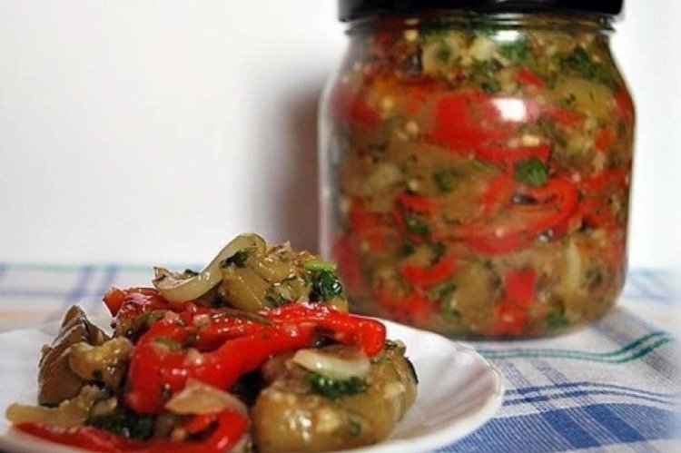Баклажаны с шампиньонами на зиму