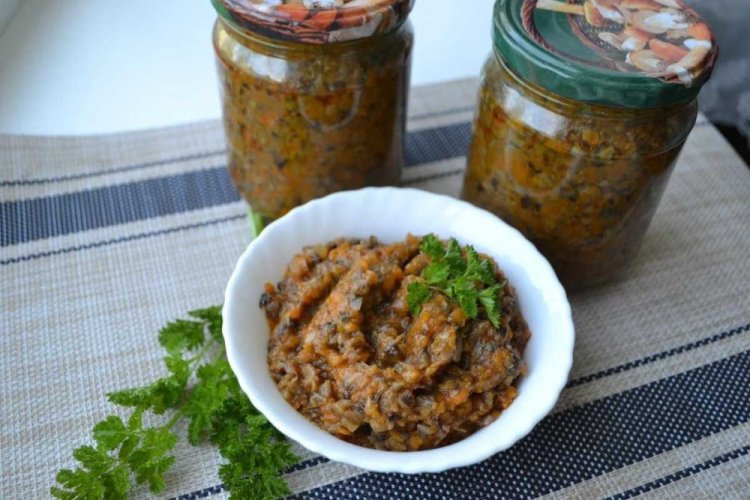Икра из шампиньонов с овощами на зиму