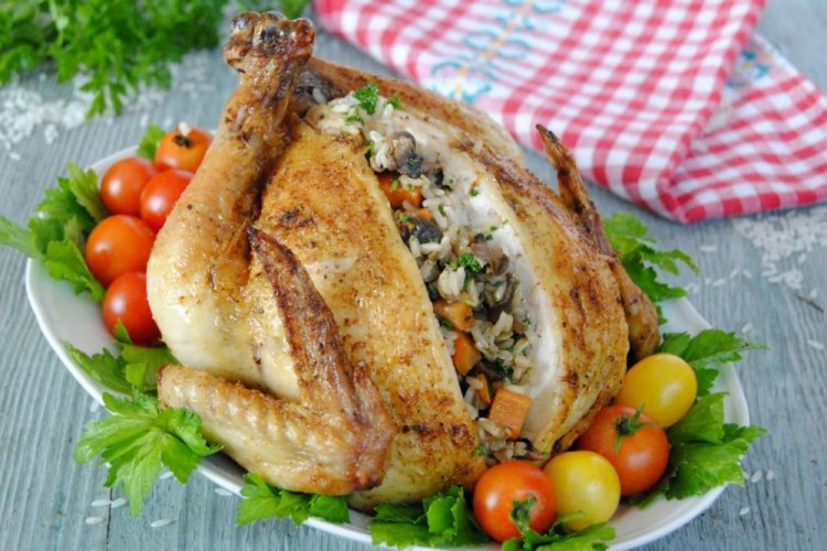 Курица с рисом в аэрогриле