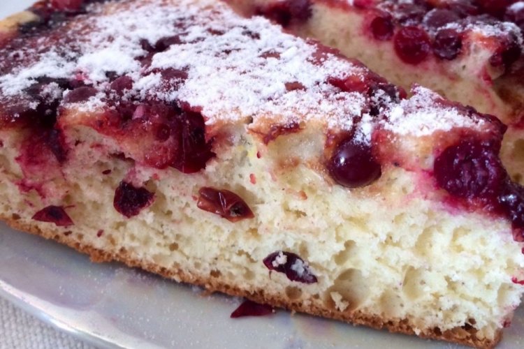 Творожный пирог с клюквой
