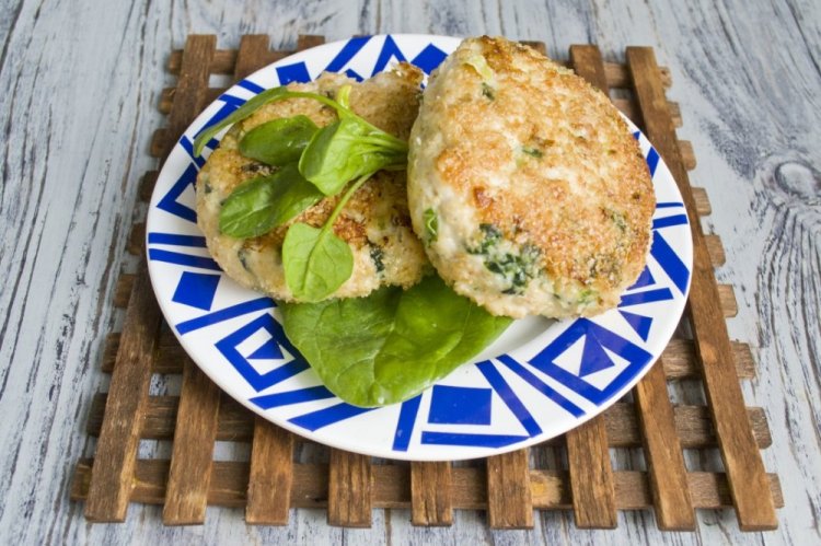 ПП котлеты из курицы со шпинатом