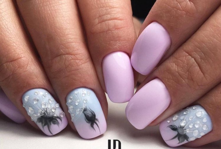 Прозрачный объемный маникюр